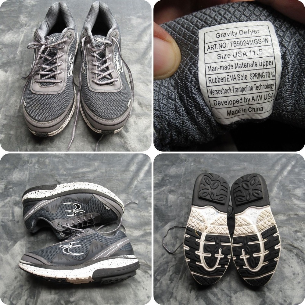 Gdefy Shoes Men 11.5 Gray Gravity Defyer Walking VersoShock Comfort Athletic
